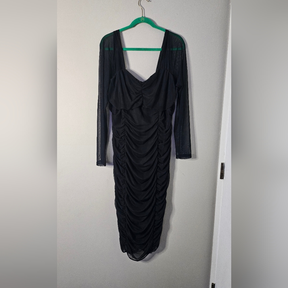 Fashion Nova Sees Me Through Ruched Midi Dress